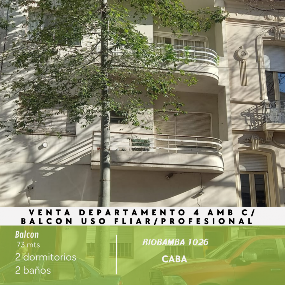 DEPARTAMENTO 4 AMBIENTES EN EDIFICIO USO PROFESIONAL/VIVIENDA 